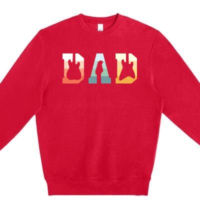 Acoustic Guitar Dad Guitarist Musical Instrument Musician Premium Crewneck Sweatshirt