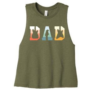 Acoustic Guitar Dad Guitarist Musical Instrument Musician Women's Racerback Cropped Tank