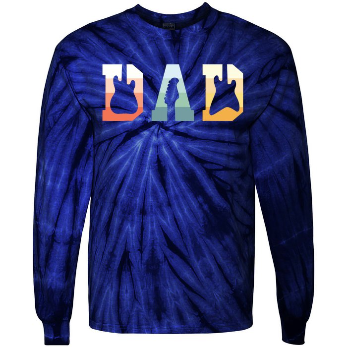 Acoustic Guitar Dad Guitarist Musical Instrument Musician Tie-Dye Long Sleeve Shirt