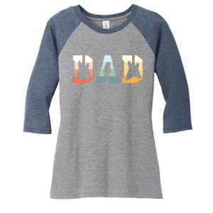 Acoustic Guitar Dad Guitarist Musical Instrument Musician Women's Tri-Blend 3/4-Sleeve Raglan Shirt