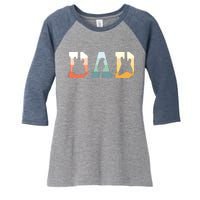 Acoustic Guitar Dad Guitarist Musical Instrument Musician Women's Tri-Blend 3/4-Sleeve Raglan Shirt