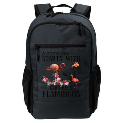 A Good Day Starts With Coffee And Flamingos Daily Commute Backpack