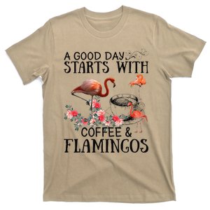 A Good Day Starts With Coffee And Flamingos T-Shirt