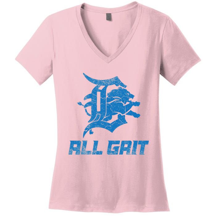 All Grit Detroit Women's V-Neck T-Shirt