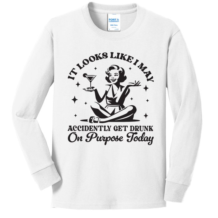 Accidently Get Drunk On Purpose Kids Long Sleeve Shirt