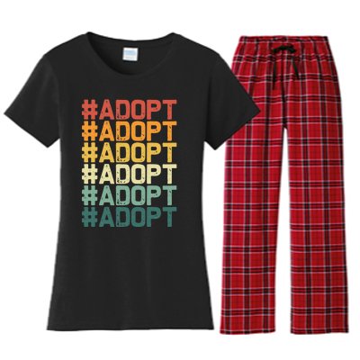 Adopt Graphic Dog Cat Animal Adoption Rescue Promotion Women's Flannel Pajama Set