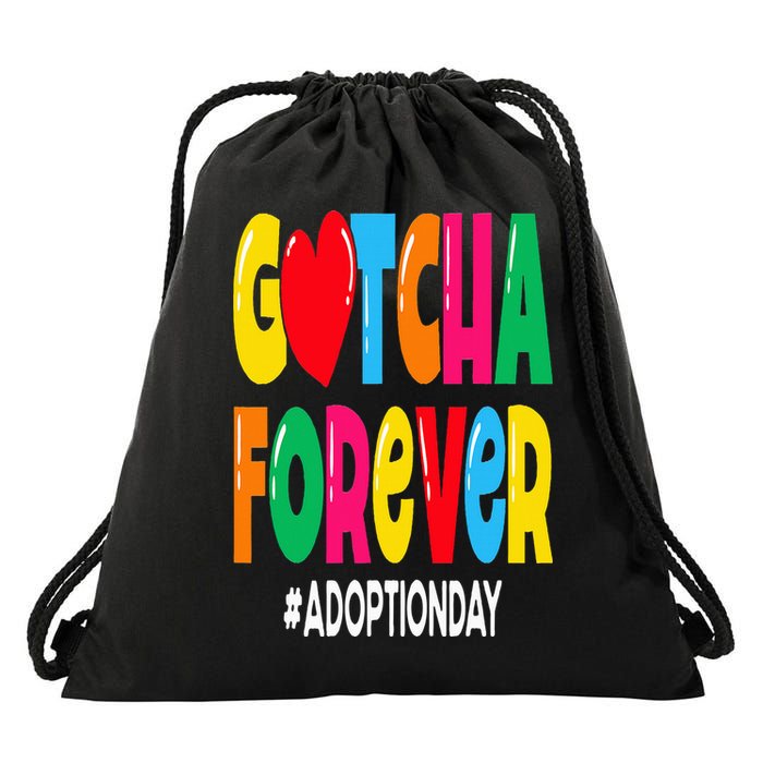 Adopt Gotcha Day Gotcha Forever Adoption Day Drawstring Bag