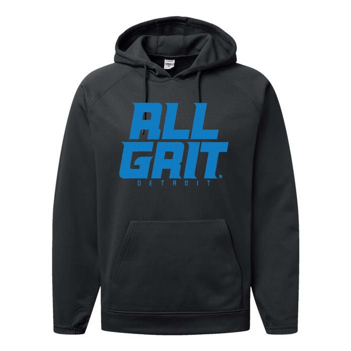 All Grit Detroit Football Performance Fleece Hoodie