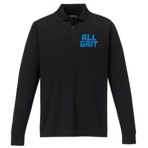 All Grit Detroit Football Performance Long Sleeve Polo