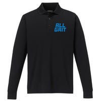 All Grit Detroit Football Performance Long Sleeve Polo