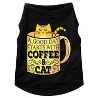 A Good Day Starts With Coffee And Cat Funny Doggie Tank