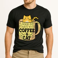 A Good Day Starts With Coffee And Cat Funny Performance Shirt