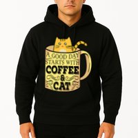 A Good Day Starts With Coffee And Cat Funny Hoodie