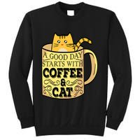 A Good Day Starts With Coffee And Cat Funny Sweatshirt