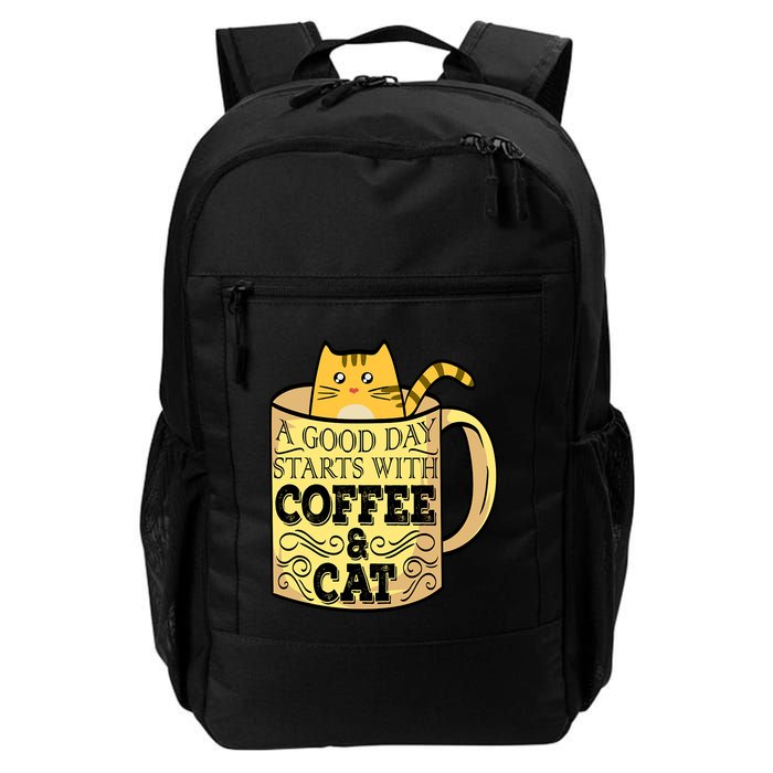 A Good Day Starts With Coffee And Cat Funny Backpack