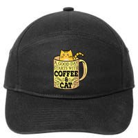A Good Day Starts With Coffee And Cat Funny 7-Panel Snapback Hat