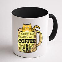 A Good Day Starts With Coffee And Cat Funny Mug