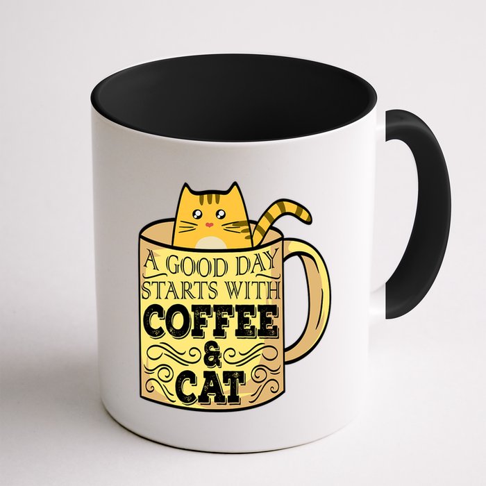 A Good Day Starts With Coffee And Cat Funny Mug