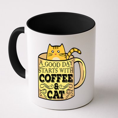 A Good Day Starts With Coffee And Cat Funny Mug
