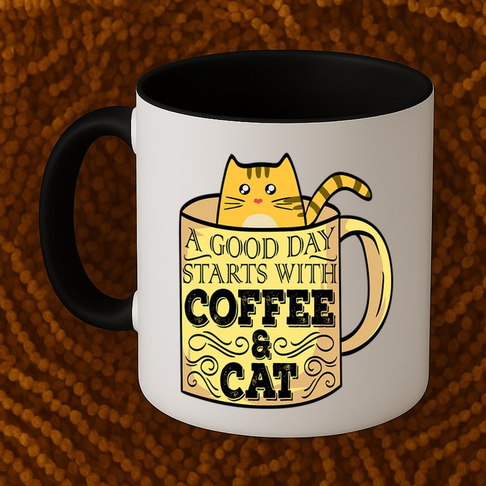 A Good Day Starts With Coffee And Cat Funny Mug