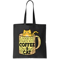 A Good Day Starts With Coffee And Cat Funny Bag