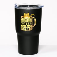 A Good Day Starts With Coffee And Cat Funny Tumbler