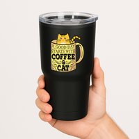 A Good Day Starts With Coffee And Cat Funny Tumbler