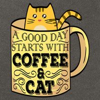 A Good Day Starts With Coffee And Cat Funny Cotton Canvas Backpack