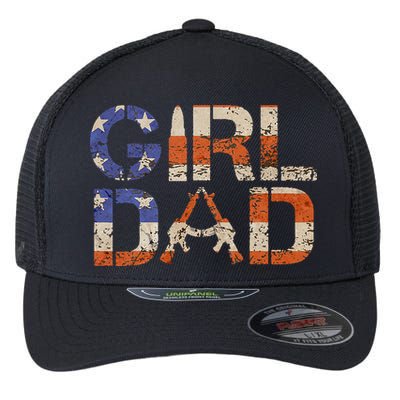 American Girl Dad Her Protector Forever Funny Father Of Gift For Dad Flexfit Unipanel Trucker Cap