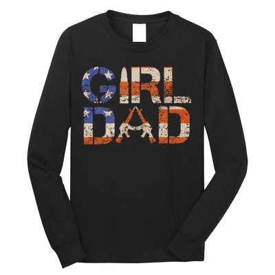 American Girl Dad Her Protector Forever Funny Father Of Gift For Dad Long Sleeve Shirt