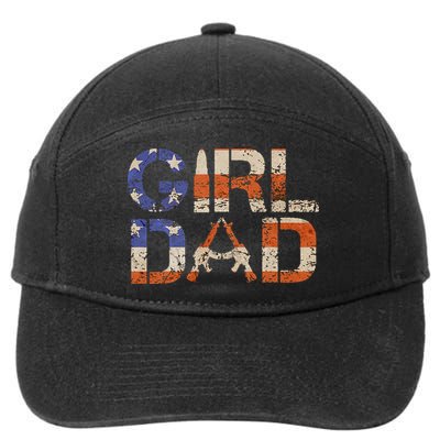 American Girl Dad Her Protector Forever Funny Father Of Gift For Dad 7-Panel Snapback Hat