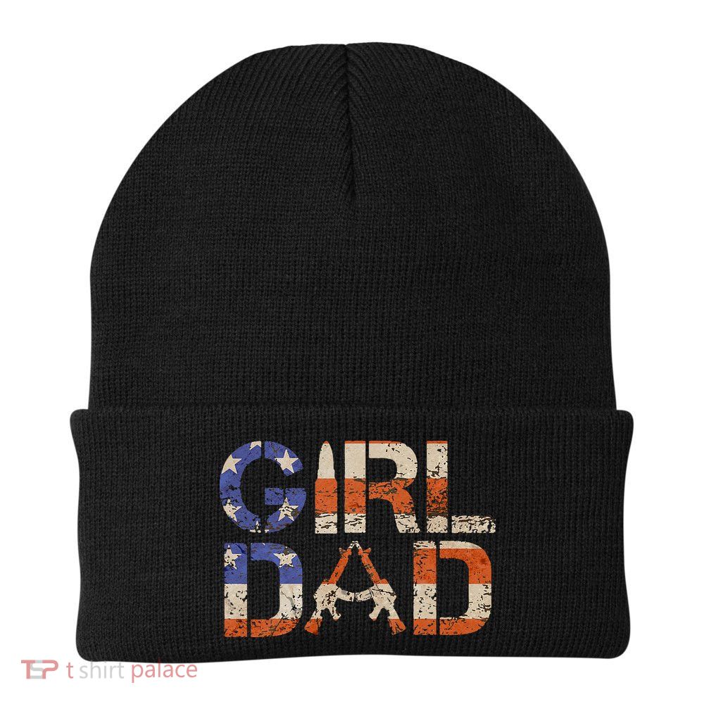 American Girl Dad Her Protector Forever Funny Father Of Gift For Dad Beanie