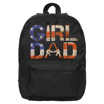 American Girl Dad Her Protector Forever Funny Father Of Gift For Dad 16 in Basic Backpack