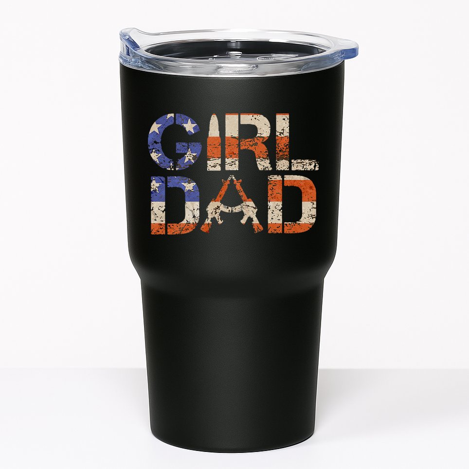 American Girl Dad Her Protector Forever Funny Father Of Gift For Dad Tumbler