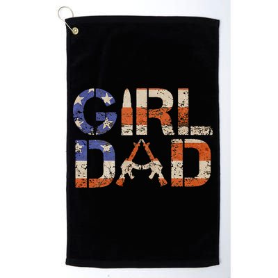 American Girl Dad Her Protector Forever Funny Father Of Gift For Dad Golf Towel