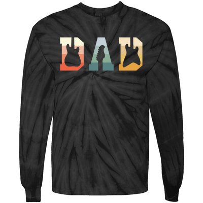 Acoustic Guitar Dad Guitarist Musical Instrument Musician Tie-Dye Long Sleeve Shirt