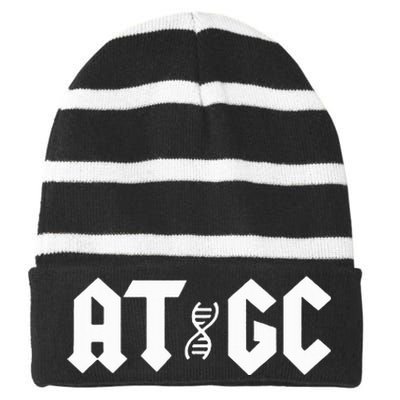 AT GC DNA Science Striped Beanie with Solid Band