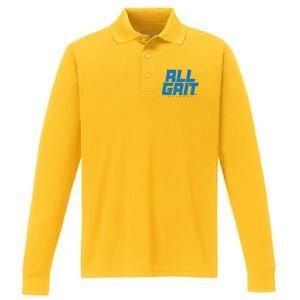 All Grit Detroit Football Performance Long Sleeve Polo