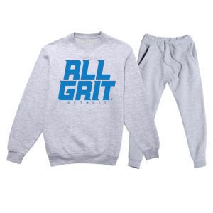 All Grit Detroit Football Premium Crewneck Sweatsuit Set