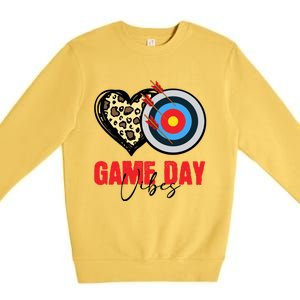 Archery Game Day Vibes Arrow Mom Sports Lover Mothers Day Gift Premium Crewneck Sweatshirt