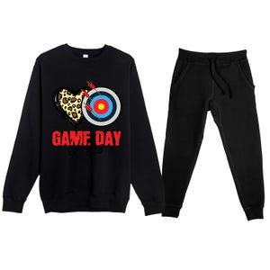 Archery Game Day Vibes Arrow Mom Sports Lover Mothers Day Gift Premium Crewneck Sweatsuit Set