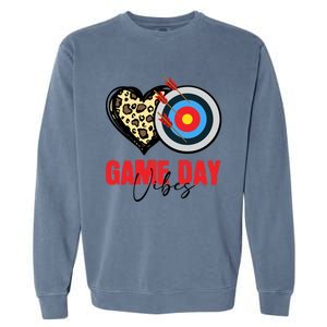 Archery Game Day Vibes Arrow Mom Sports Lover Mothers Day Gift Garment-Dyed Sweatshirt