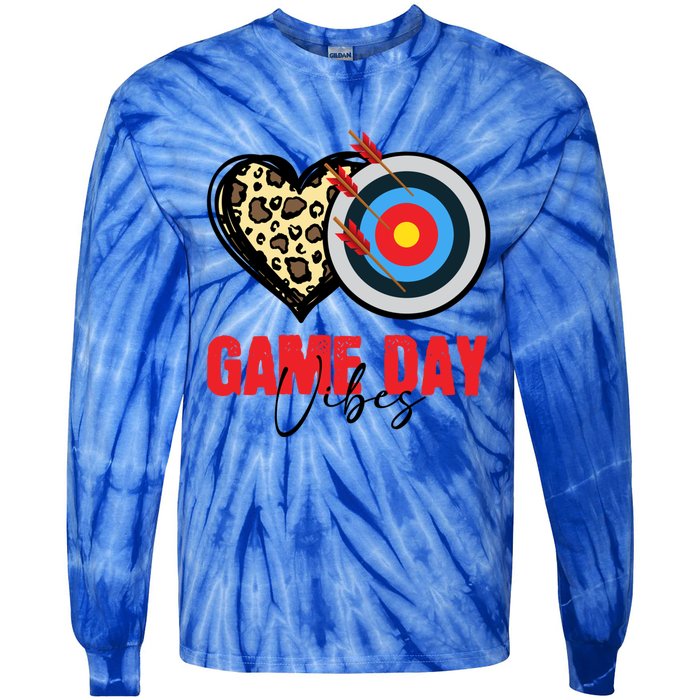 Archery Game Day Vibes Arrow Mom Sports Lover Mothers Day Gift Tie-Dye Long Sleeve Shirt