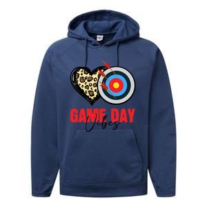 Archery Game Day Vibes Arrow Mom Sports Lover Mothers Day Gift Performance Fleece Hoodie