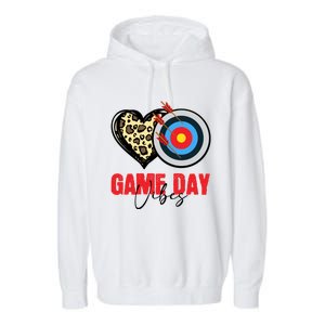 Archery Game Day Vibes Arrow Mom Sports Lover Mothers Day Gift Garment-Dyed Fleece Hoodie