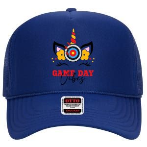 Archery Game Day Vibes Arrow Mom Sports Lover Mother's Day Funny Gift High Crown Mesh Back Trucker Hat