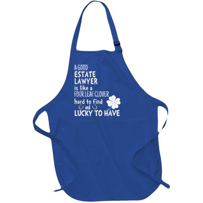 A Good Estate Lawyer Is Like A 4 Leaf Clover St Patricks Gift Full-Length Apron With Pockets