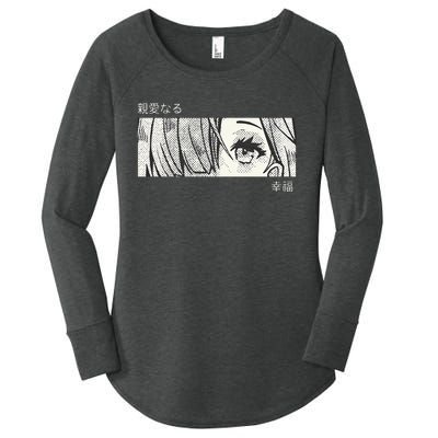 Anime Girl Eyes Japan Culture Art Japanese Aesthetic Women's Perfect Tri Tunic Long Sleeve Shirt