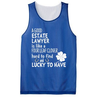 A Good Estate Lawyer Is Like A 4 Leaf Clover St Patricks Gift Mesh Reversible Basketball Jersey Tank