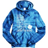 A Good Estate Lawyer Is Like A 4 Leaf Clover St Patricks Gift Tie Dye Hoodie